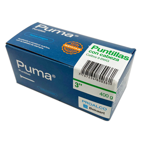 Puntilla con cabeza PUMA 3 Caja X 50 Cajetilla de 400g