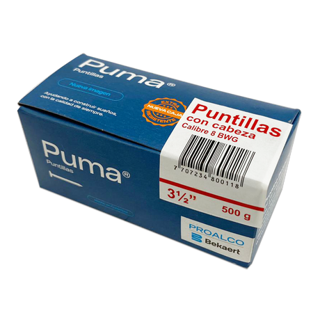 Puntilla con cabeza 3 1/2 Caja X 50 Cajetillas 25Kg