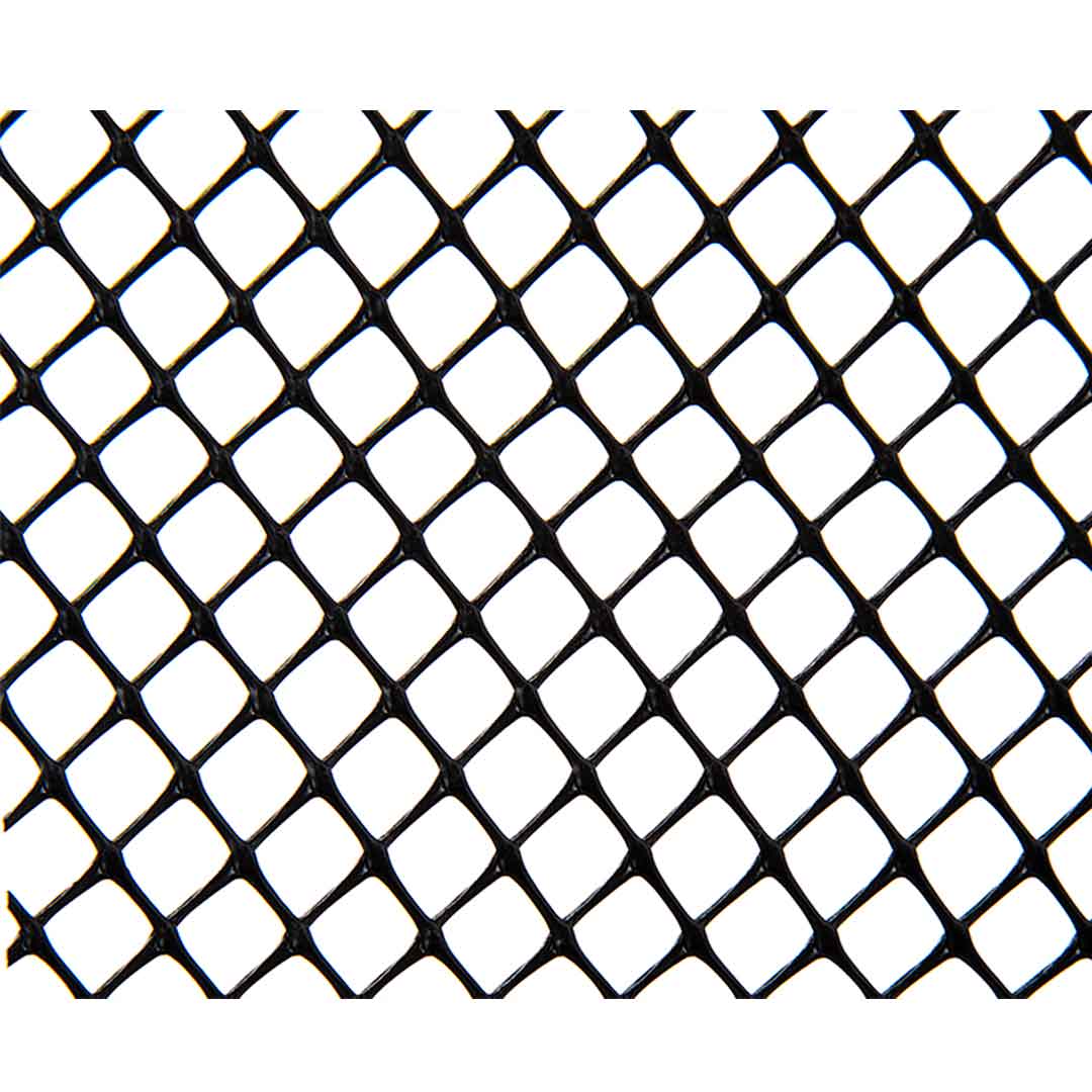 Malla Diamante orificio 7x7mm 1m de ancho negro Rollo x 30 MT