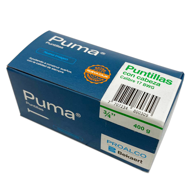 Puntilla con cabeza PUMA 3/4 Caja X 50 Cajetillas de 400g