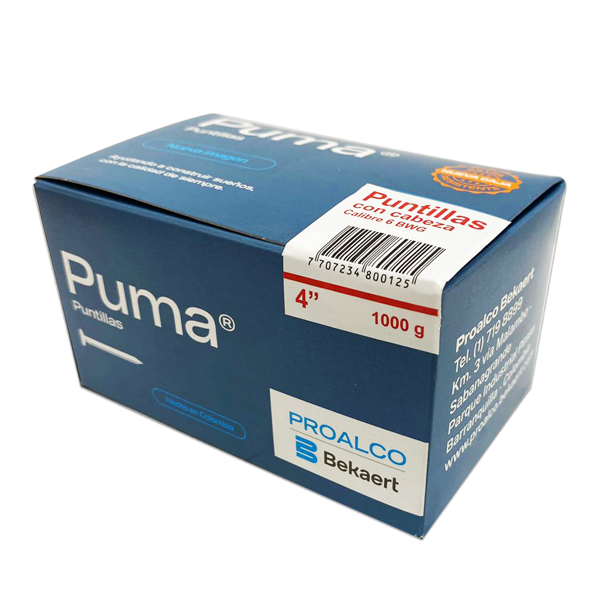 Puntilla con cabeza 4 Cajas X 25 Cajetillas de 25Kg