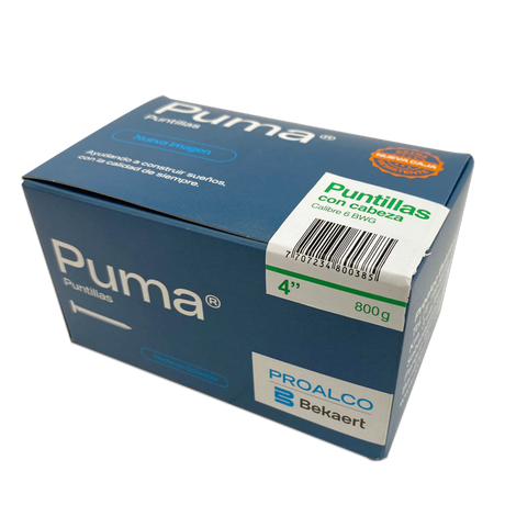 Puntilla con cabeza PUMA 4 Caja X 25 Cajetillas de 800g