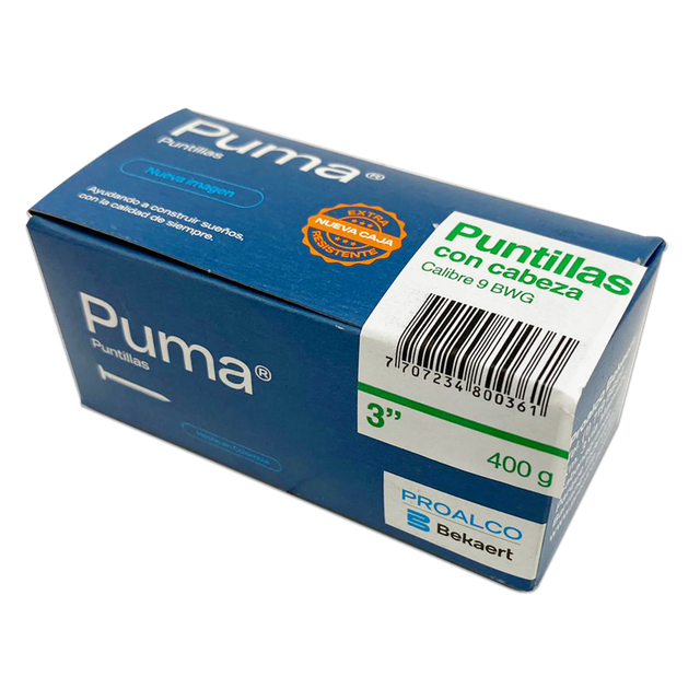 Puntilla con cabeza PUMA 3 Caja X 50 Cajetilla de 400g
