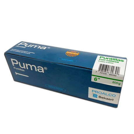 Puntilla con cabeza PUMA 6 Caja X 25 Cajetillas de 800g