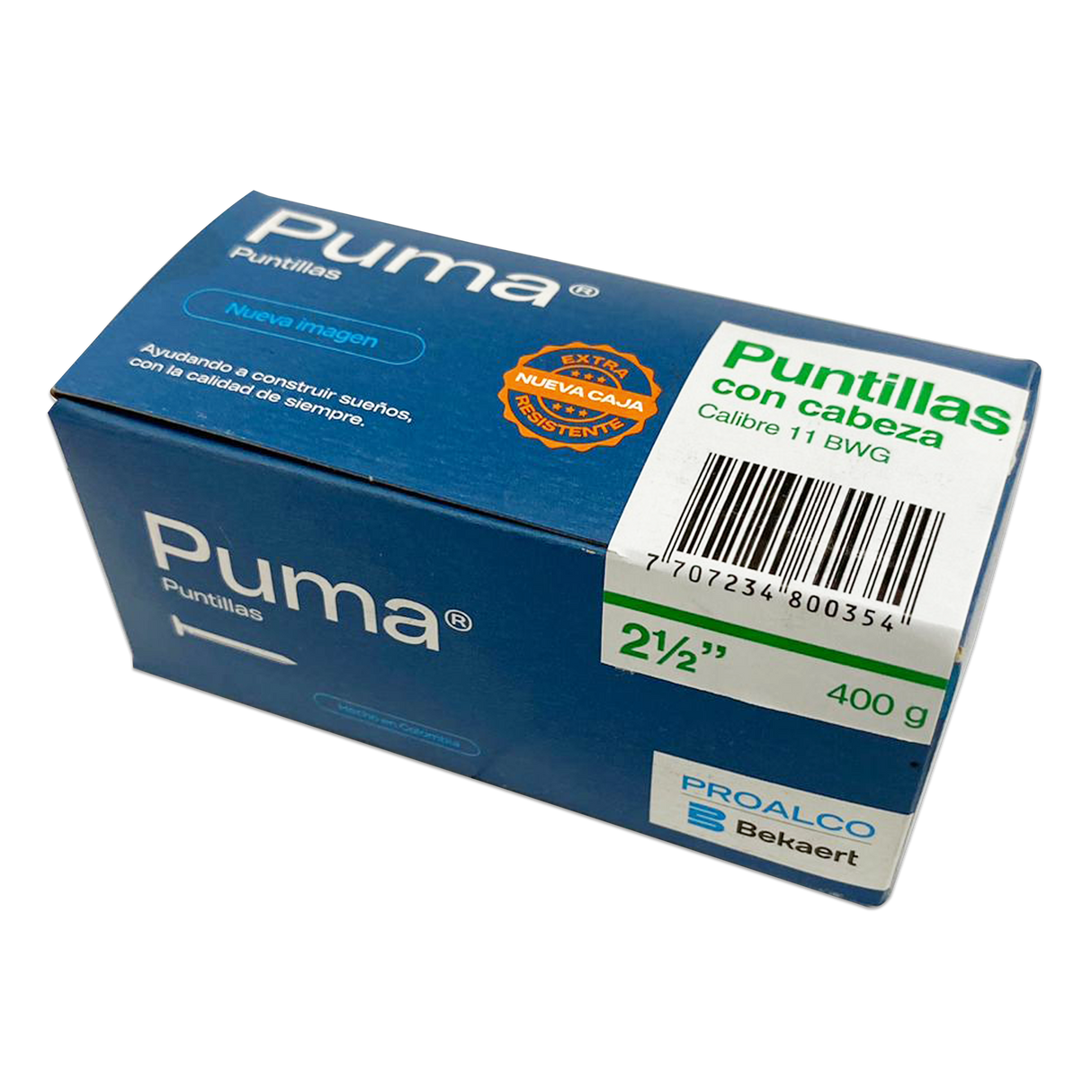 Puntilla con cabeza PUMA 2 1/2 Caja X 50 Cajetillas de 400g