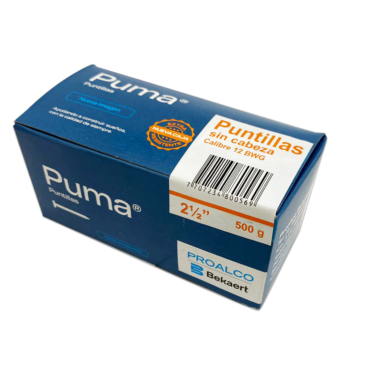 Puntilla Sin cabeza 2 1/2 Caja X 50 Cajetillas de 25Kg