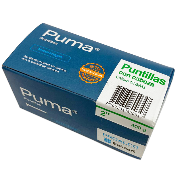 Puntilla Con cabeza PUMA 2 Caja X 50 Cajetillas de 400g