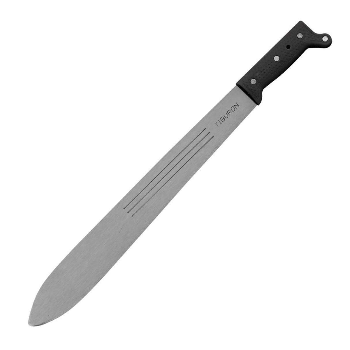 220721PPNT Machete 3 Canales Pulido Plástico Negro Tiburón 721-22"