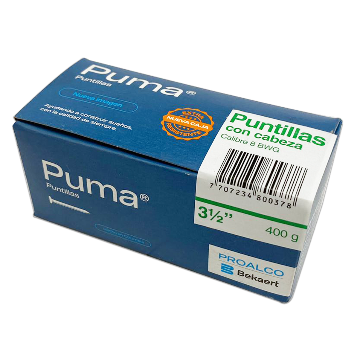 Puntilla con cabeza PUMA 3 1/2 Caja X 50 Cajetillas de 400g