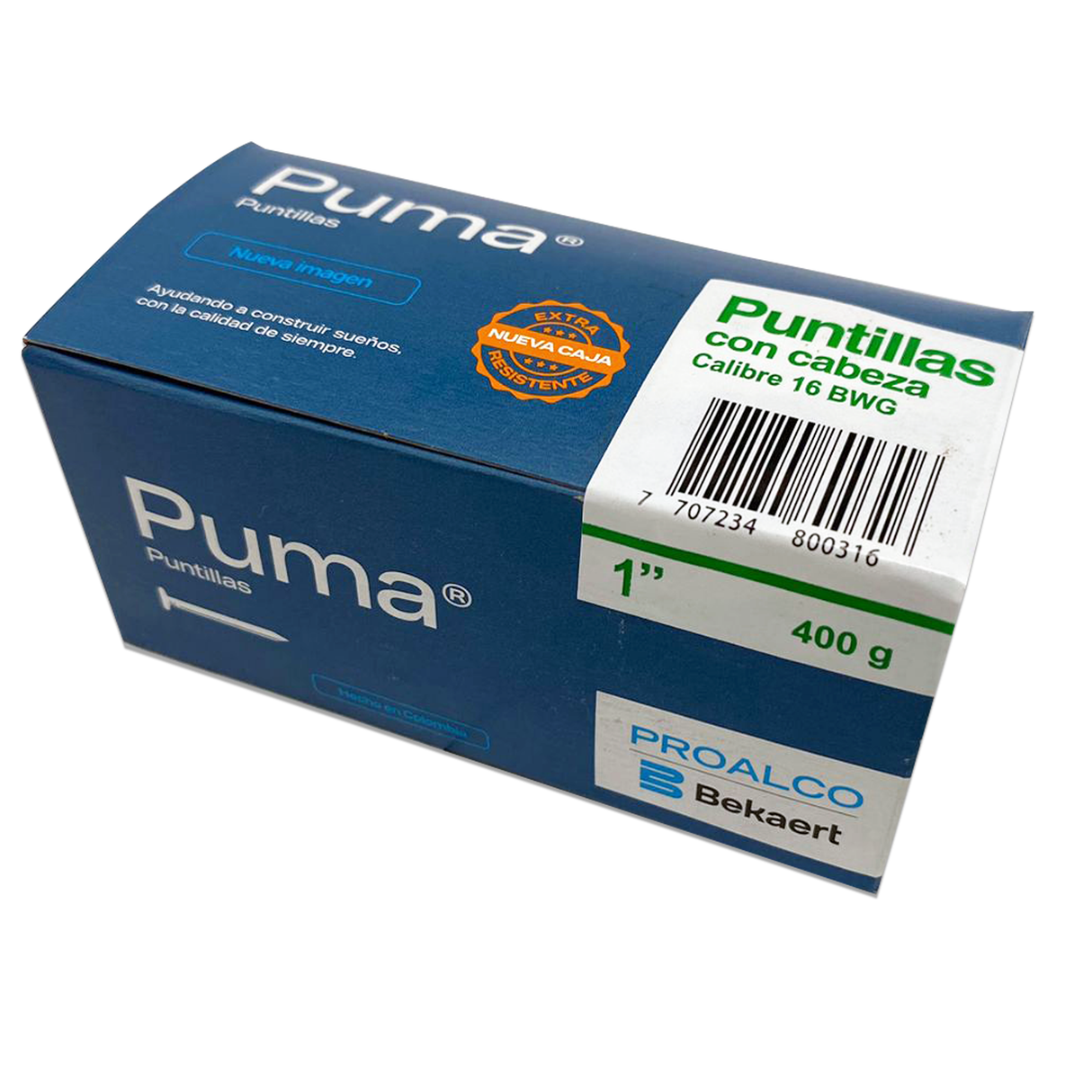 Puntilla con cabeza PUMA 1 Caja X 50 Cajetillas de 400g.